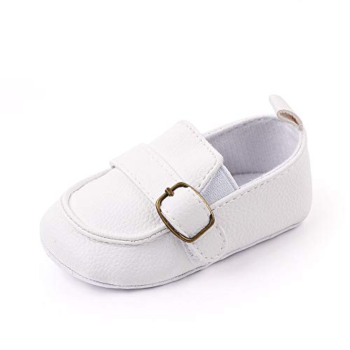 MASOCIO Blanco Zapatos Bebe Niño Primeros Pasos 0-6 Meses Mocasines Bebé Recién Nacido Moda Plano Comodas