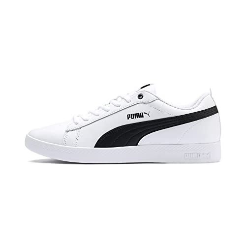 PUMA Smash Wns v2 L, Sneakers Mujer, White Black, 39 EU