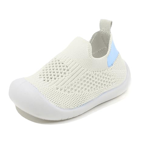 Babyboy - Zapatillas transpirables para aprender a andar con suela de goma suave, beige, 23 EU