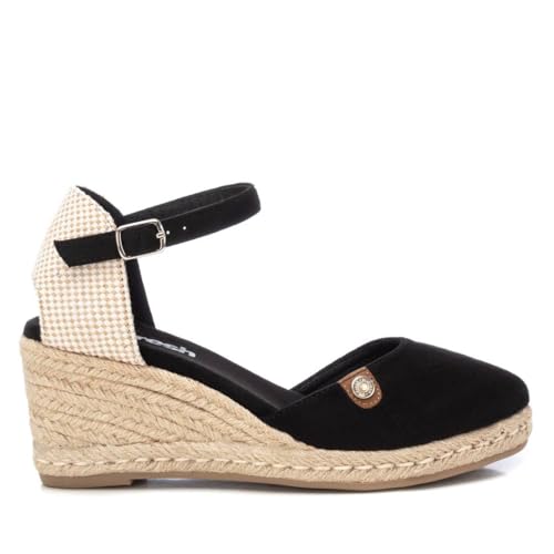 REFRESH - Sandalias con Cuña Mujer Negro - Calzado Cómodo y Versátil - Moda casual - Modelo 17188212 (Talla 40)