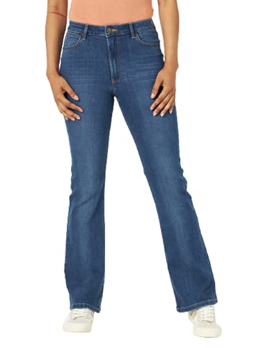 Wrangler Jeans de Bota de Talle Alto para Mujer, Hudson, 14-32