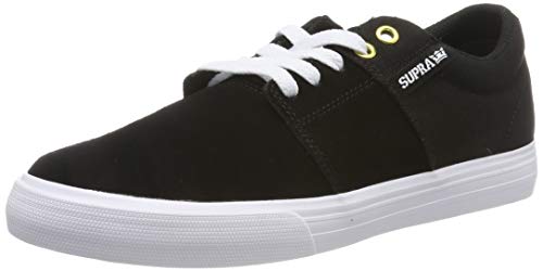 Supra Stacks II Vulc, Zapatillas de Skateboard Unisex Adulto, Negro (Black/Black-White-M 44), 36 EU