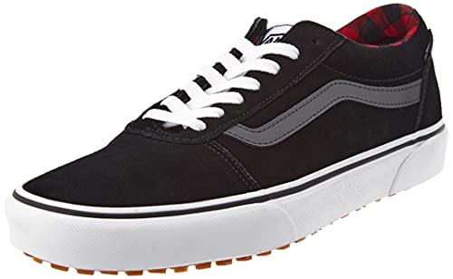 Vans Ward VansGuard Sneaker para Hombre, (Suede) black/red plaid, 42 EU