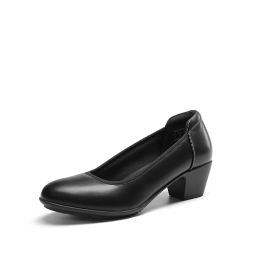 Zapato De Tacón Mujer LifeStride Giovanna 2 - Negro Liso, Piel Sintética, Tacón 7 Cm, Cómodo Y Elegante