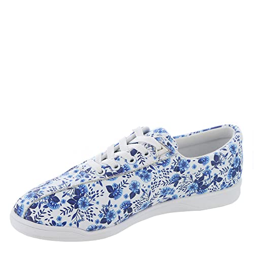 Easy Spirit AP1 - Zapatos deportivos para caminar, Blanco y azul floral, 38.5 EU