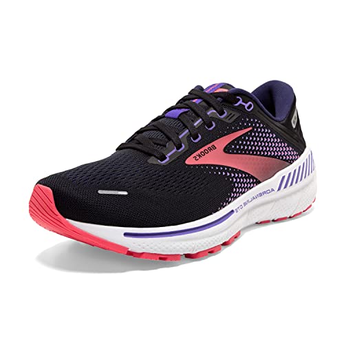 Brooks Adrenaline GTS 22, Running Shoe Mujer, Black/Purple/Coral, 39 EU