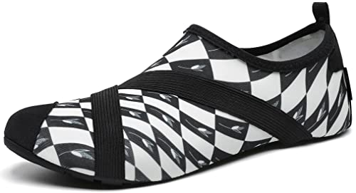 SAGUARO Escarpines de Buceo Hombre Mujer Zapatos de Rio Secan Rápido Calcetines de Piscina Descalza Pantuflas Flexibles Calzado de Baño, Negro Carbón, 44/45EU