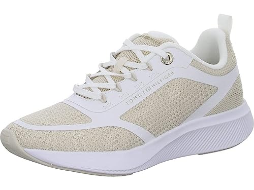 Tommy Hilfiger Mujer Sneakers Running Active Mesh Trainer Zapatillas Deportivas, Blanco (White), 38 EU