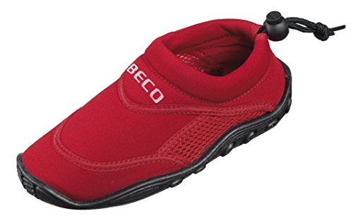 Beco - Zapatillas Impermeables, Calzado de baño, Zapatos Neopreno para niños, Rojo, 33 EU