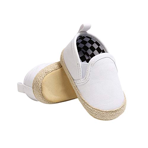 DEBAIJIA Bebé Primeros Pasos Zapatos 6-12M Niños Suave Suela Antideslizante Ligero Slip-on Zapatillas 18 EU Blanco (6-12)