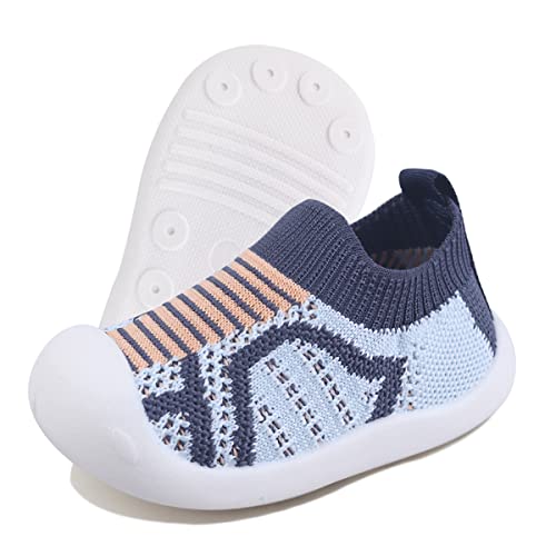 DEBAIJIA Zapatos para Niños 1-5T Bebés Suela Suave Transpirable Antideslizante Ligero Caminata Zapatillas TPR Material Cómodo EU 20 Azul(Tamaño de la Etiqueta 17)