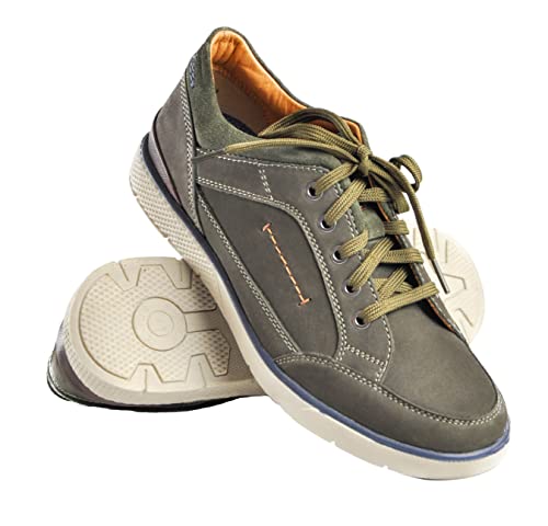 Zerimar Zapatos Hombre Casuales de Piel | Calzado Deportivo | Zapatos de Piel para Hombre | Calzado Casual Hombre | Zapatos Deportivos | Color Verde Talla 43