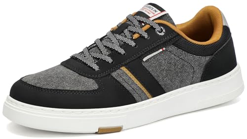 DOBOLIN Zapatillas Casual Hombre Zapatillas Hombre Vestir Moda Zapatos Deportivas Transpirable Tenis Sneakers Skate Hombre 40-46EU,Negro