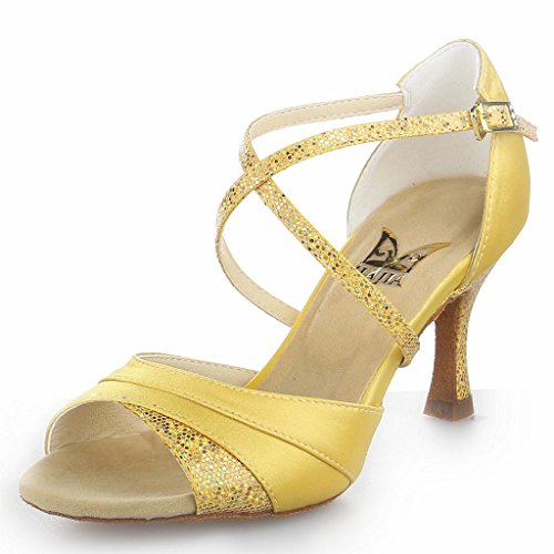 JIA JIA - Zapatos con tacón Mujer , color Dorado, talla 38