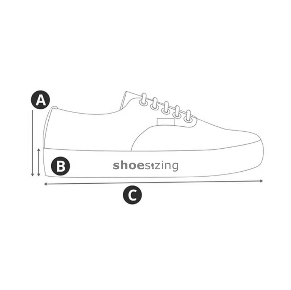 partes y puntos de medición de un zapato